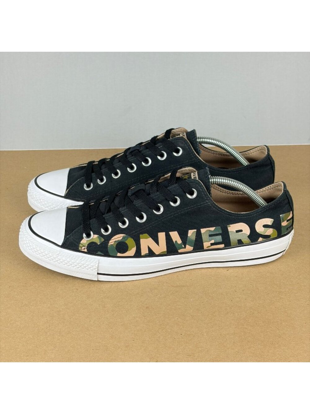 Converse Chuck Taylor All Star Low Camo Logo Sneakers Mens 11 Black Green Tan